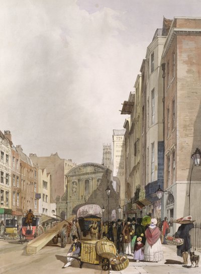 Temple Bar from the Strand, 1842 by Thomas Shotter Boys
